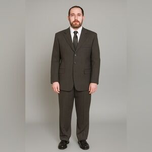 KILBURNE and FINCH Mens Gray Pinstripe 2 Piece Suit size 40L 34W